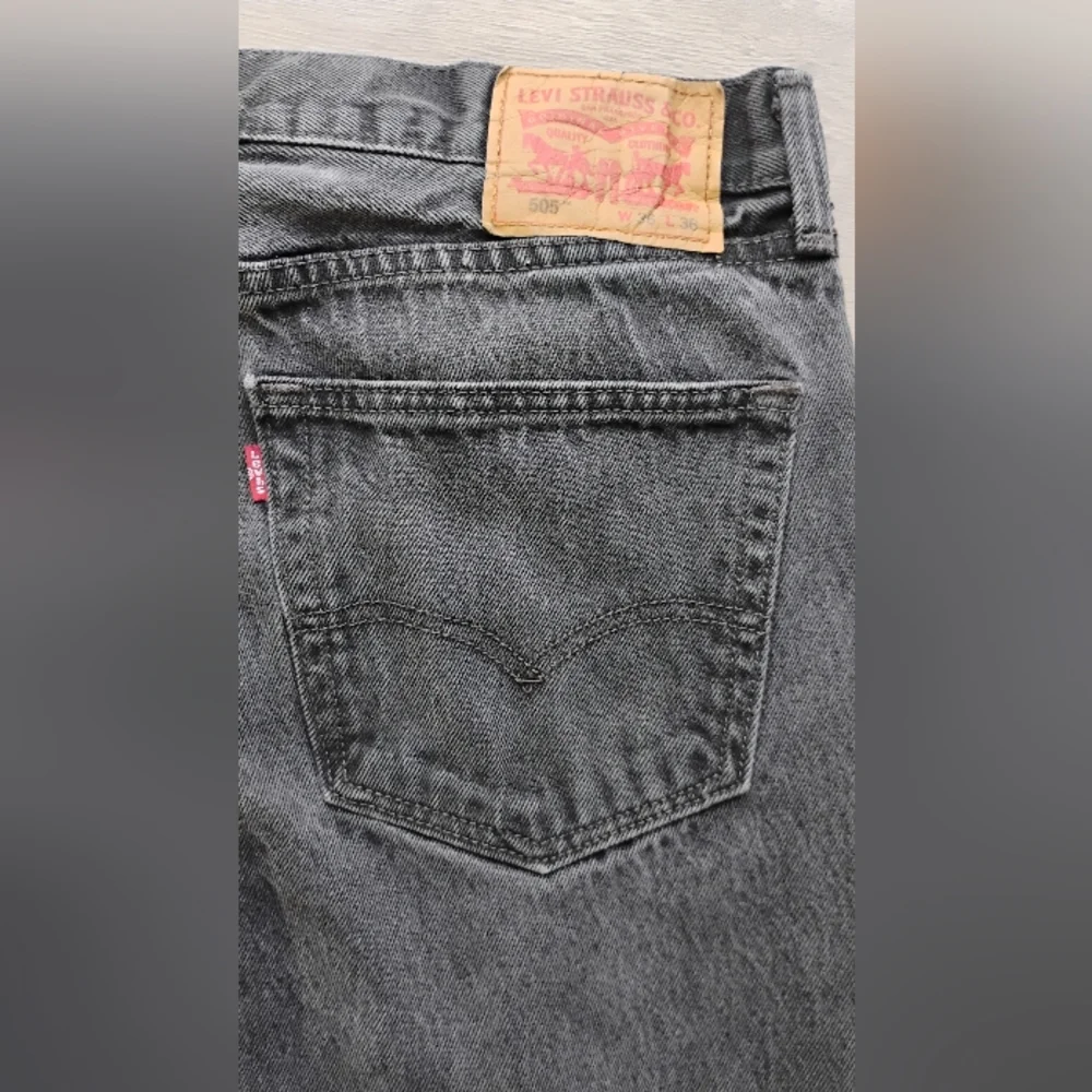 Levi's 505 100% Cotton Denim Jeans Black Men's Reg Sz W36 L 36 Straight Leg